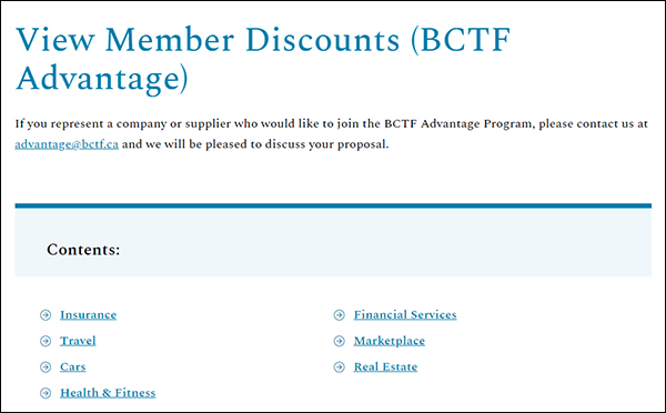 BCTF Advantage Program